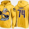 predators juuse saros cartoon team color yellow hoodie