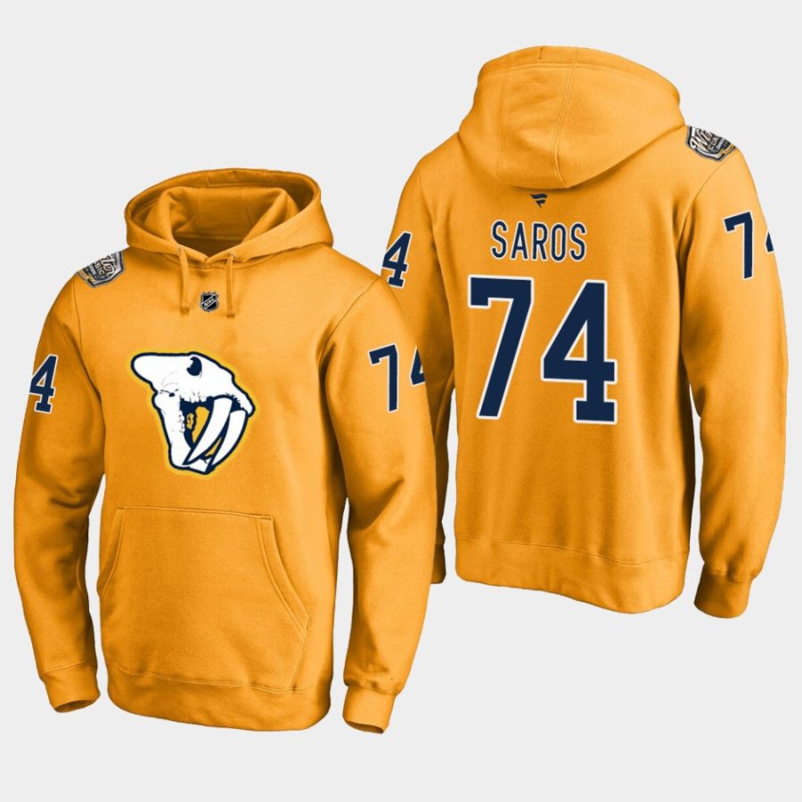 predators juuse saros gold 2020 winter classic hoodie