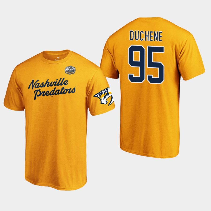 predators matt duchene gold 2020 winter classic primary logo t shirt