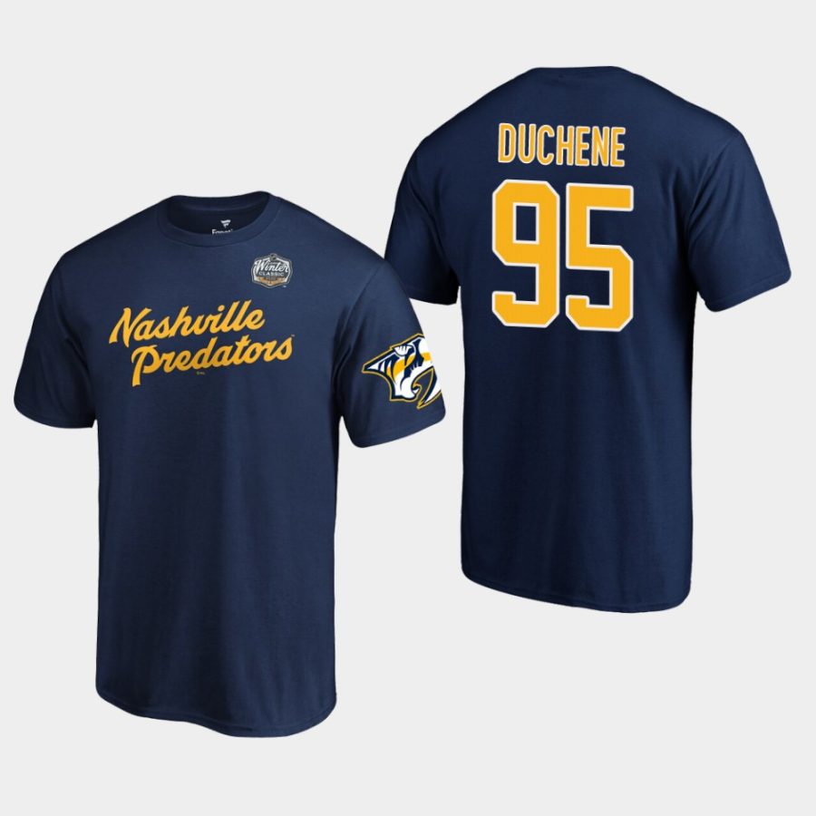 predators matt duchene navy 2020 winter classic primary logo t shirt