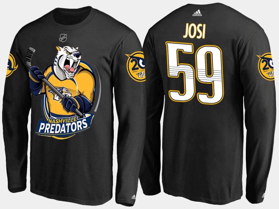 predators roman josi cartoon black long sleeve t shirt