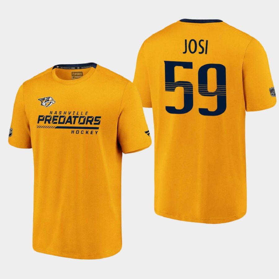 predators roman josi gold 2020 21 locker room performance authentic pro t shirt