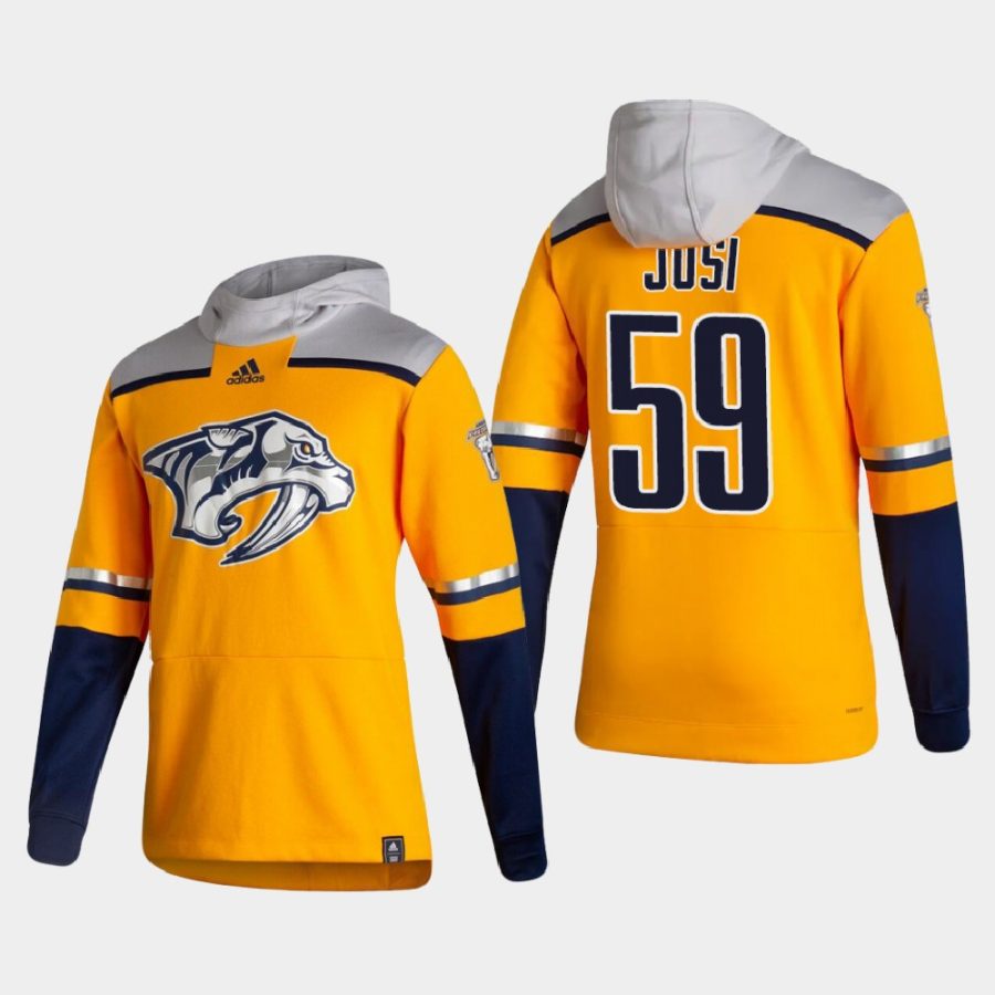 predators roman josi gold 2021 reverse retro authentic pullover hoodie