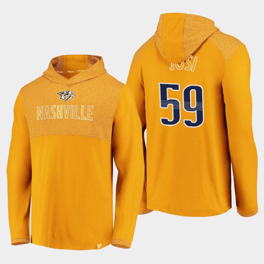 predators roman josi gold iconic marbled clutch pullover hoodie