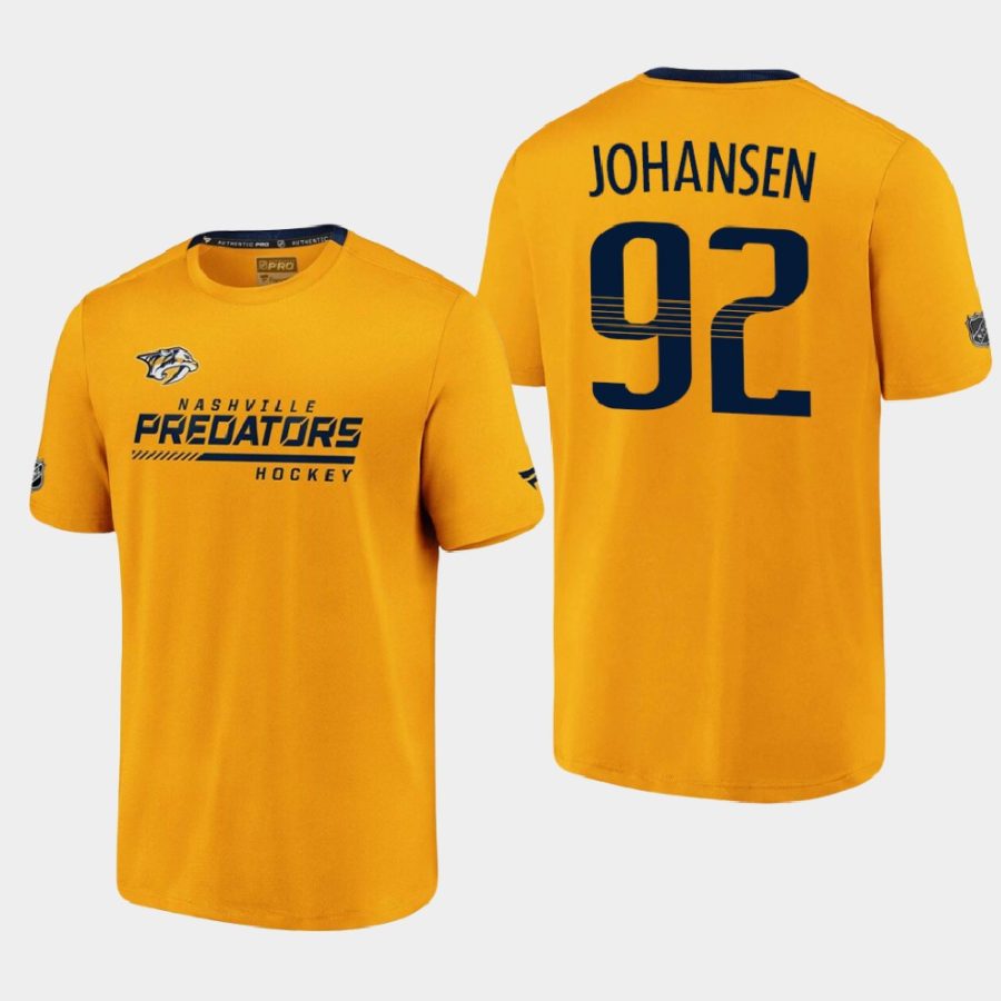 predators ryan johansen gold 2020 21 locker room performance authentic pro t shirt