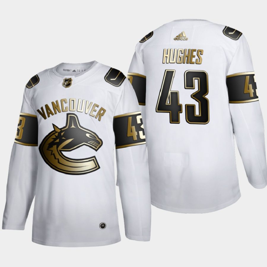 quinn hughes canucks white 2020 calder trophy jersey