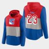 rangers adam fox blue prep colorblock hoodie