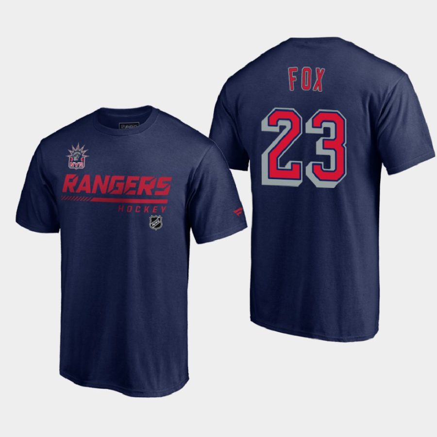 rangers adam fox navy special edition authentic pro t shirt