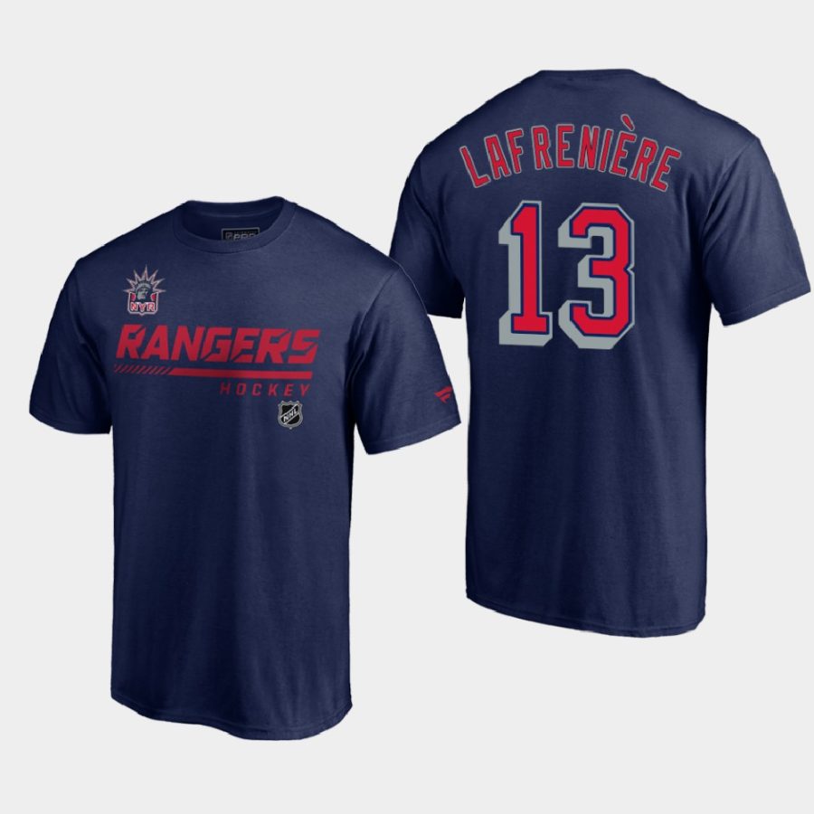 rangers alexis lafreniere navy special edition authentic pro t shirt