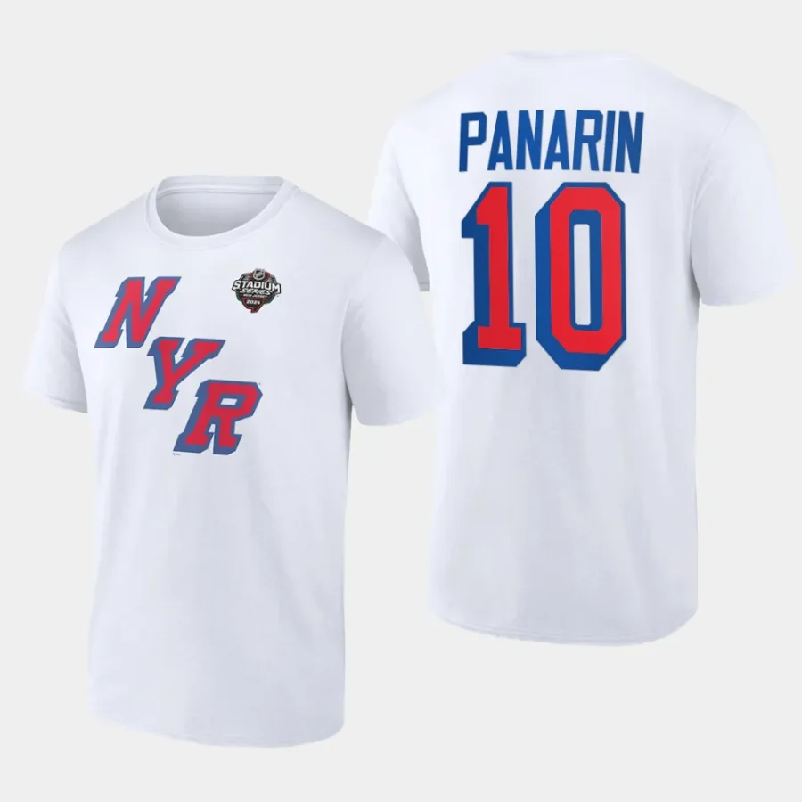 rangers artemi panarin white 2024 nhl stadium series logo t shirt