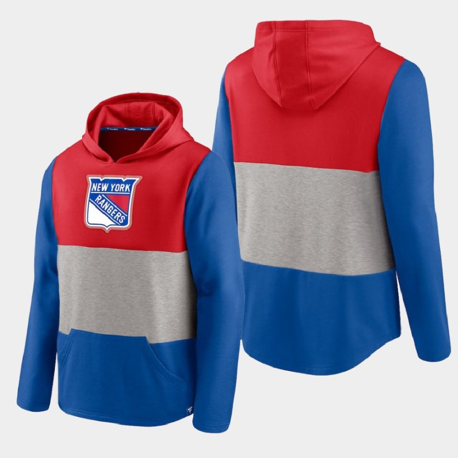 rangers blue prep colorblock hoodie