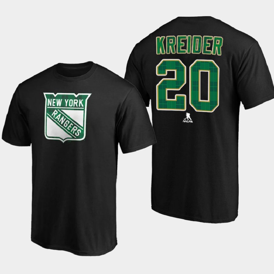 rangers chris kreider black emerald plaid personalized t shirt