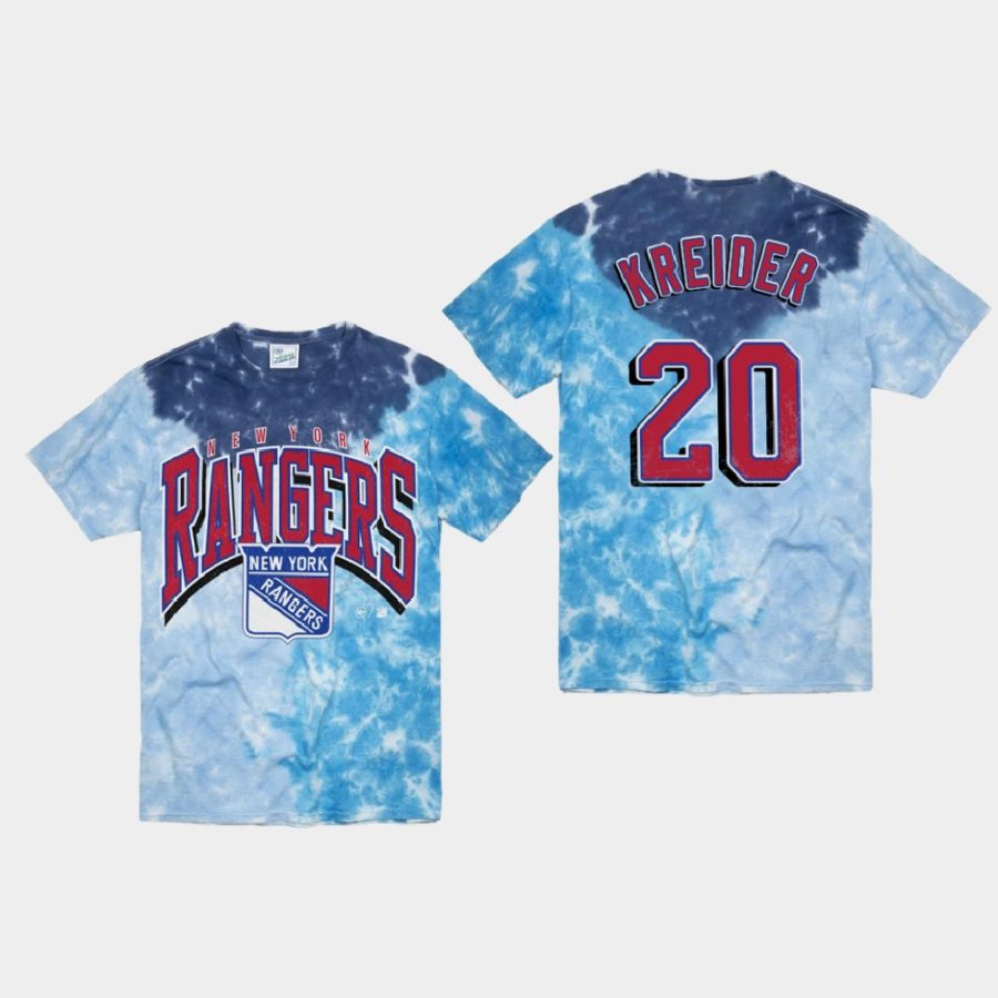 rangers chris kreider blue vintage tubular retro tie dye t shirt