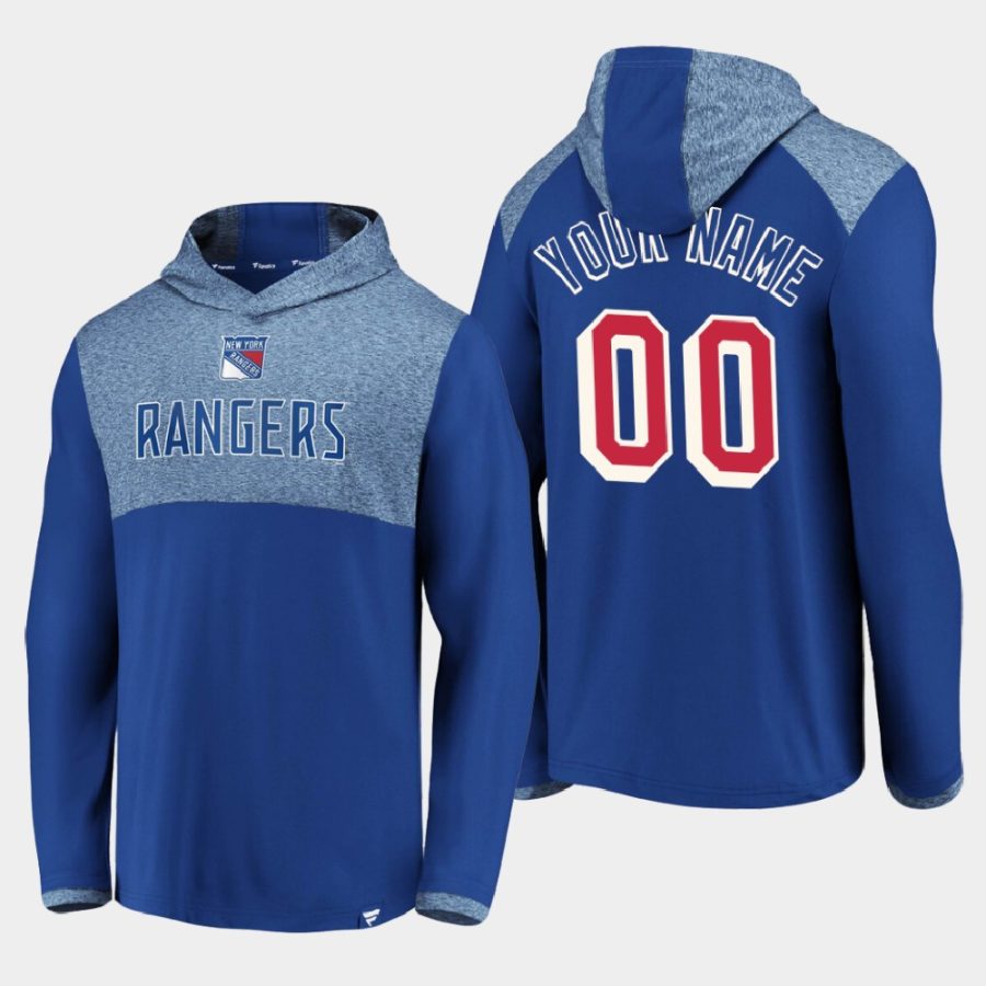 rangers custom blue iconic marbled clutch pullover hoodie