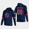 rangers custom navy 2021 reverse retro authentic pullover hoodie