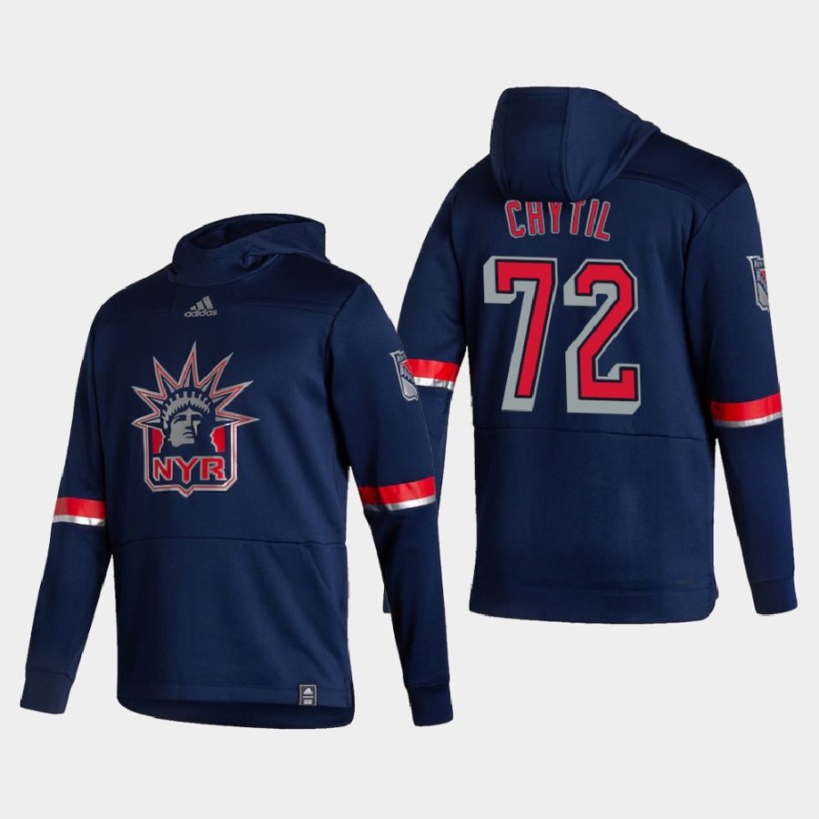 rangers filip chytil navy 2021 reverse retro authentic pullover hoodie