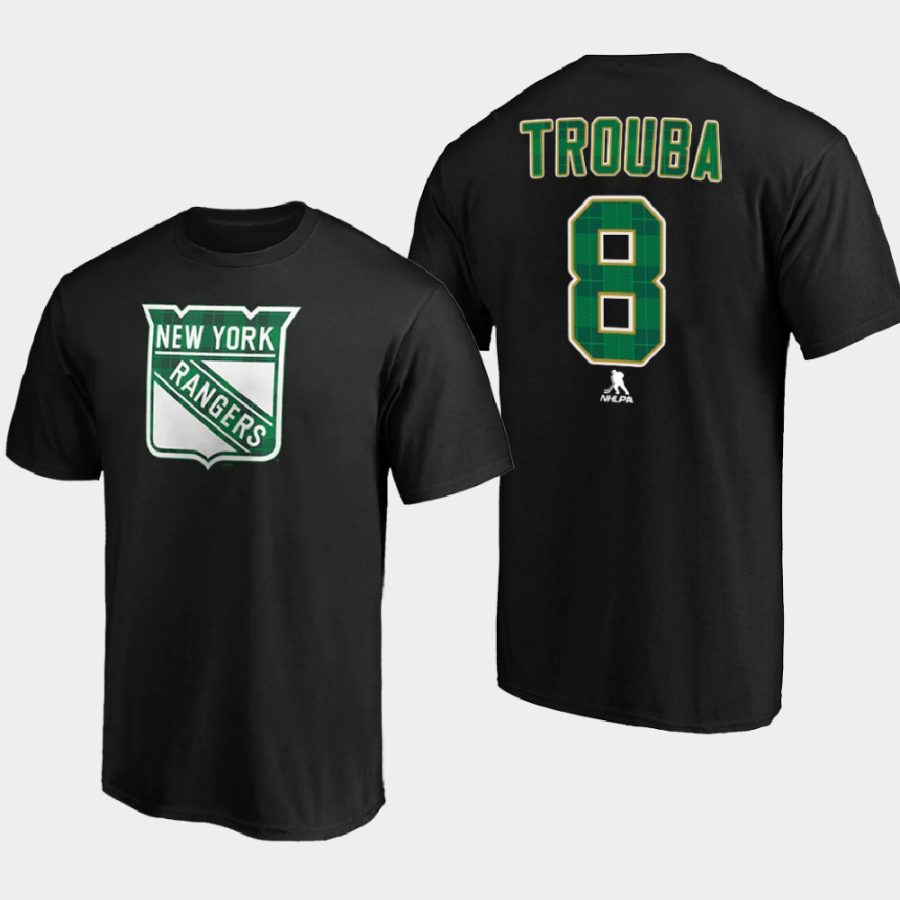 rangers jacob trouba black emerald plaid personalized t shirt