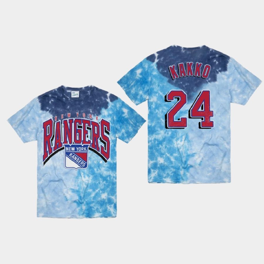 rangers kaapo kakko blue vintage tubular retro tie dye t shirt