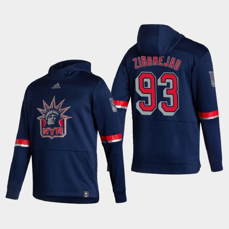 rangers mika zibanejad navy 2021 reverse retro authentic pullover hoodie