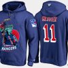 rangers retiredmark messier cartoon team color blue hoodie