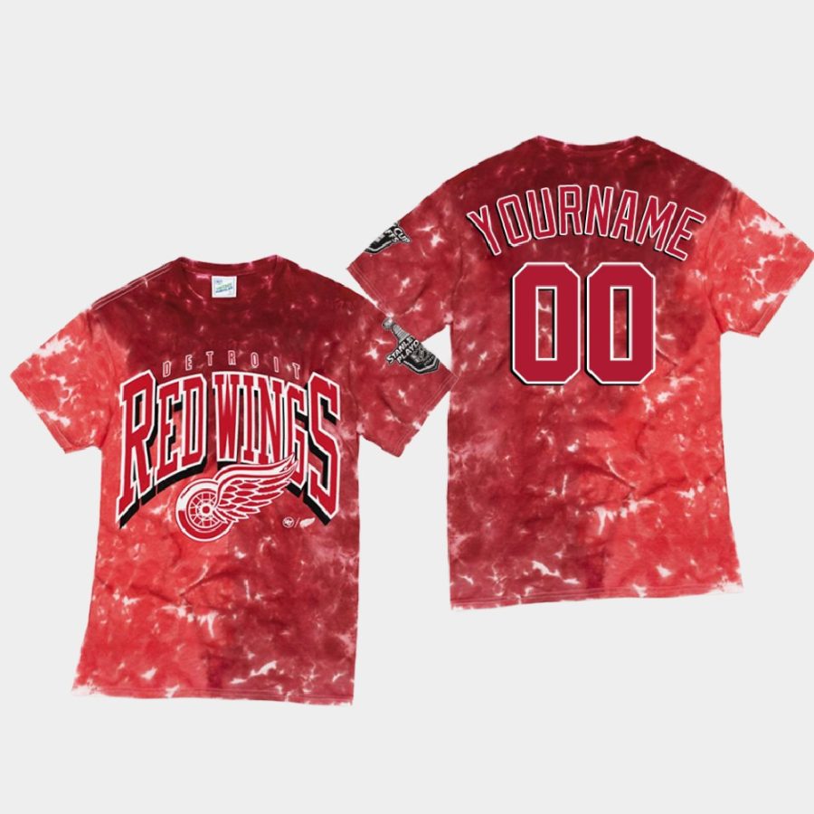 red wings custom red vintage tubular retro tie dye t shirt