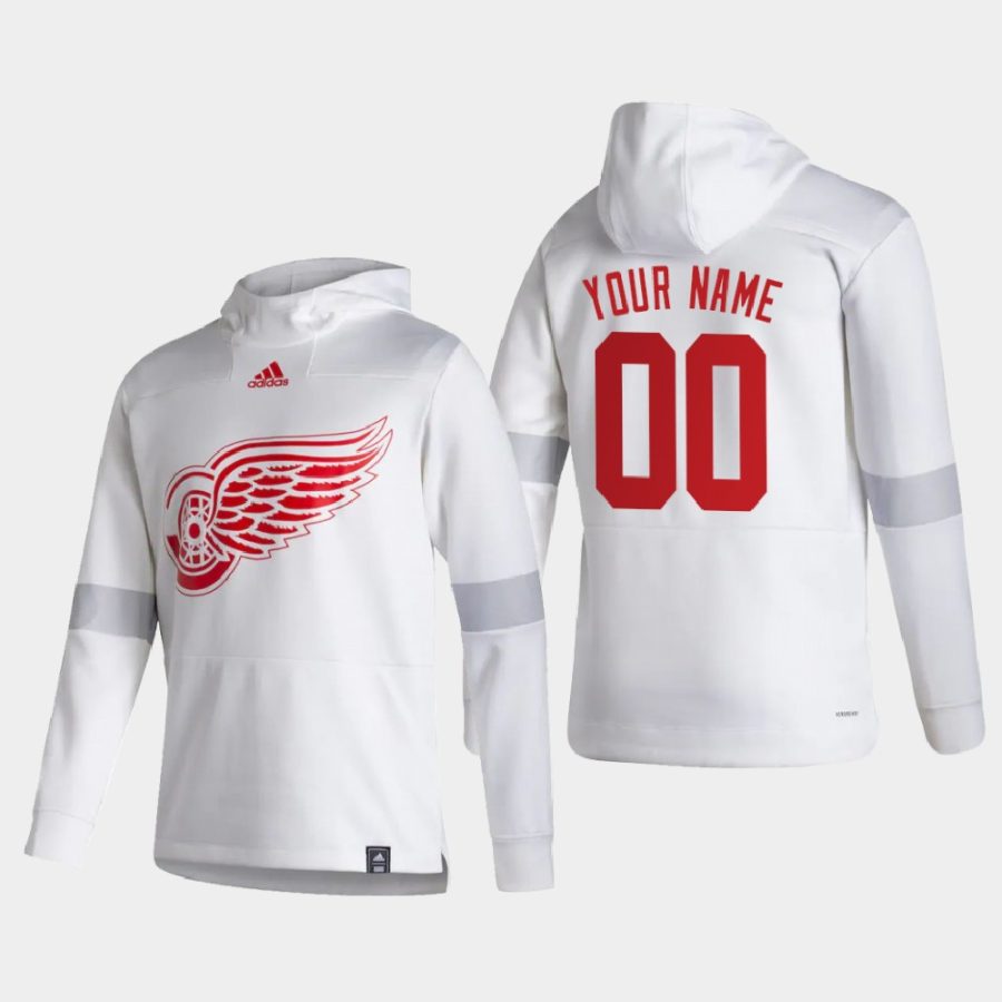 red wings custom white 2021 reverse retro authentic pullover hoodie