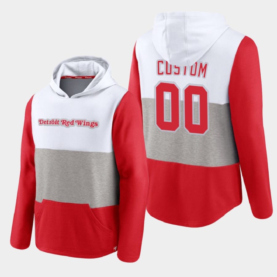 red wings custom white prep colorblock hoodie