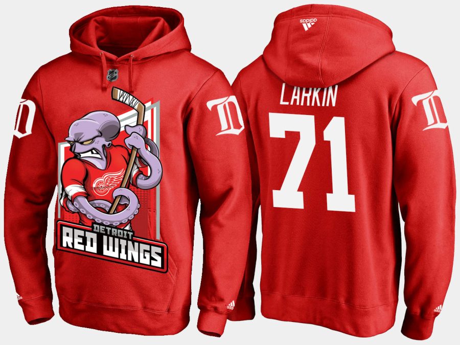 red wings dylan larkin cartoon team color red hoodie