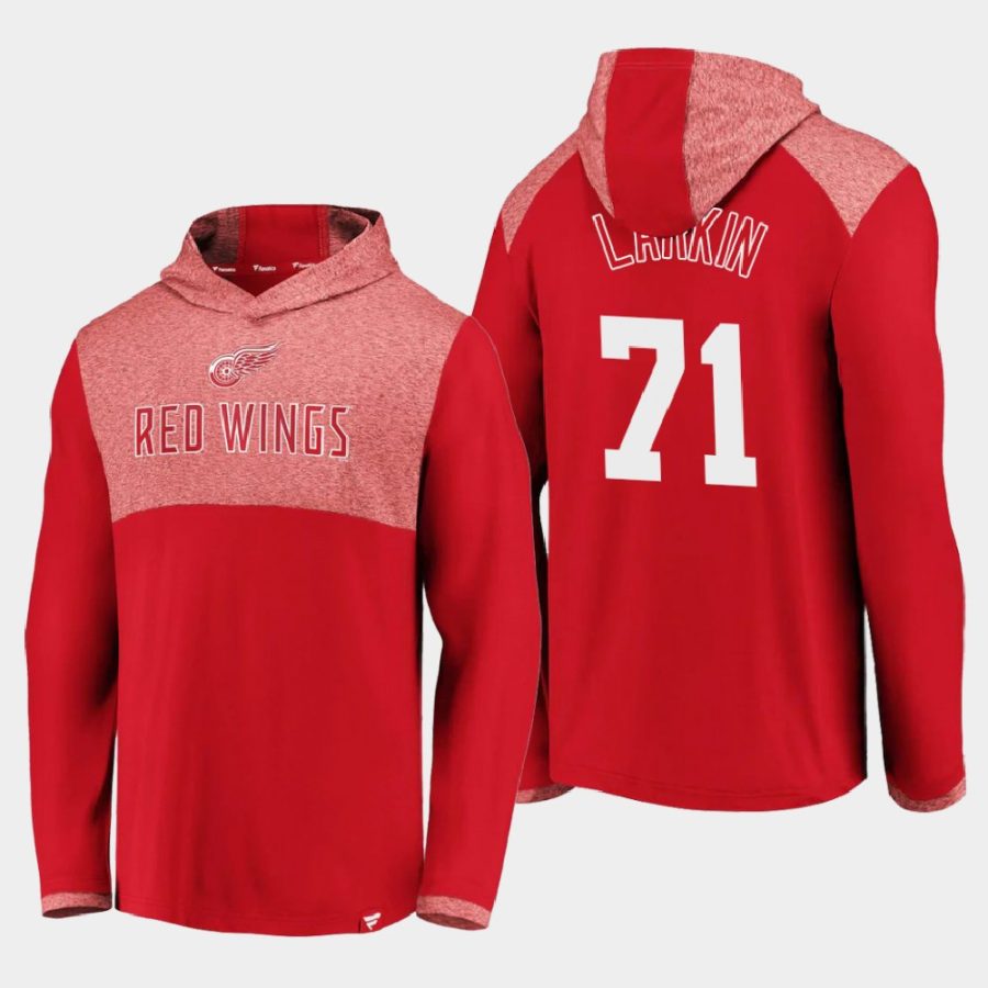 red wings dylan larkin red iconic marbled clutch pullover hoodie