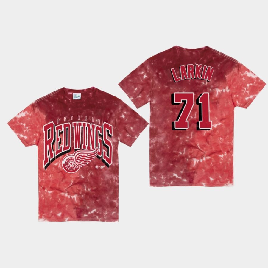 red wings dylan larkin red vintage tubular retro tie dye t shirt