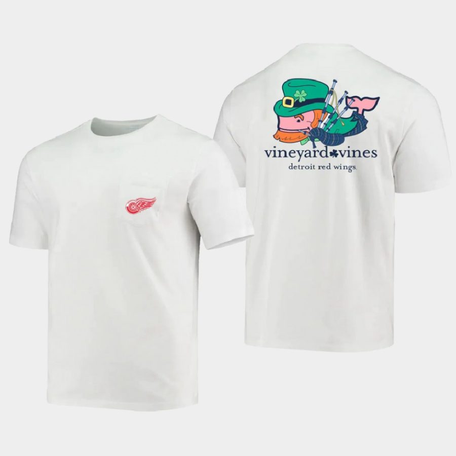 red wings white 2021 st. patricks day vineyard vines t shirt