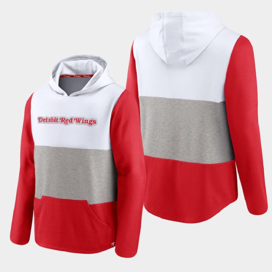 red wings white prep colorblock hoodie