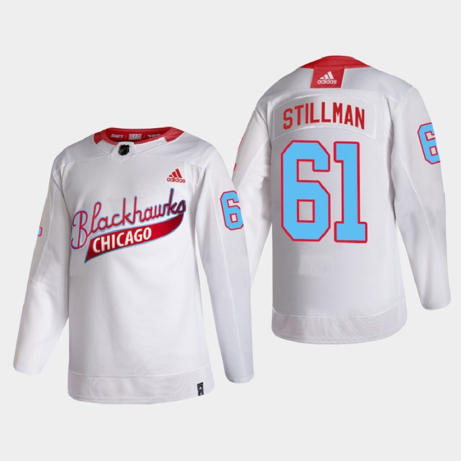 riley stillman blackhawks white one community night jersey