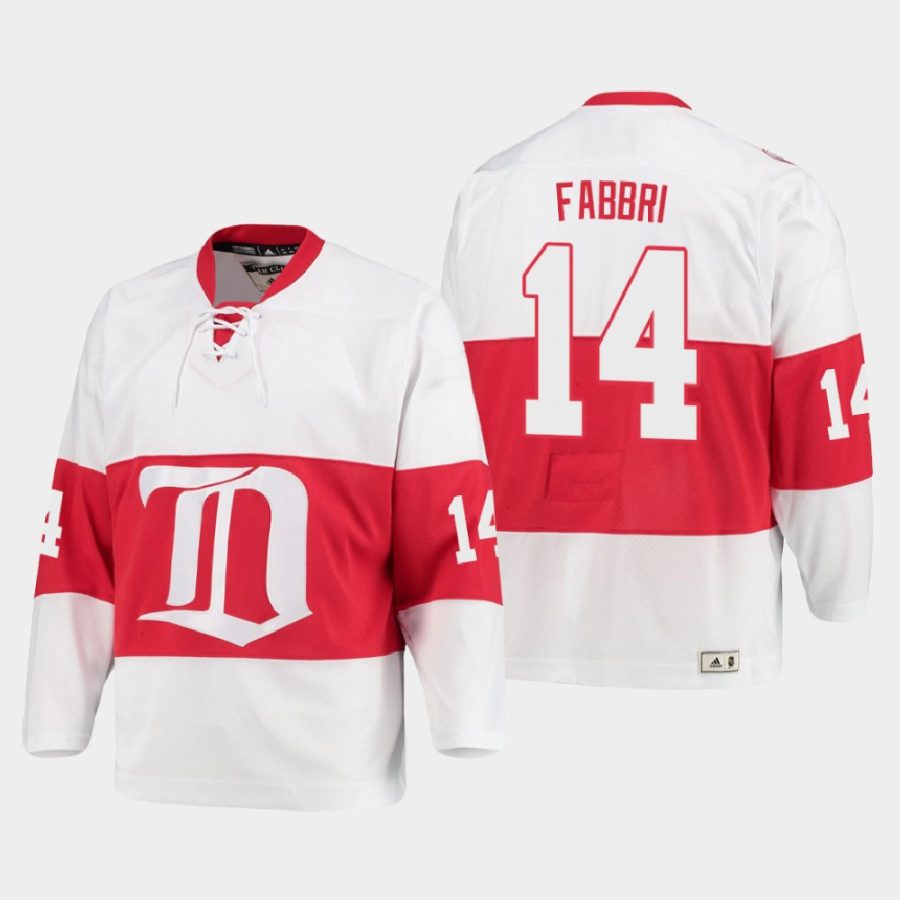 robby fabbri red wings white heritage authentic jersey