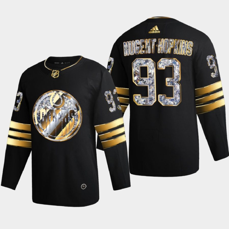 ryan nugent hopkins oilers black 2022 stanley cup playoffs diamond edition authentic jersey