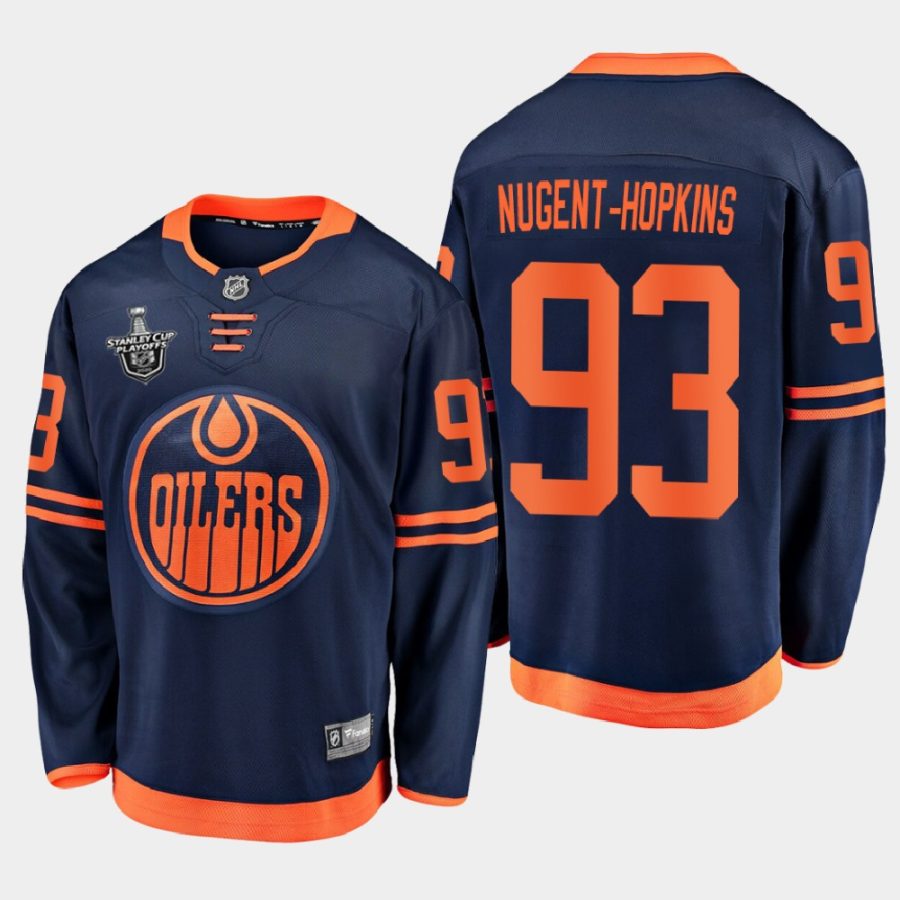 ryan nugent hopkins oilers navy 2020 stanley cup playoffs alternate jersey