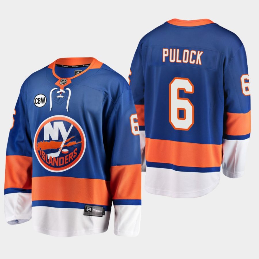 ryan pulock islanders royal 2019 home cbw premier jersey