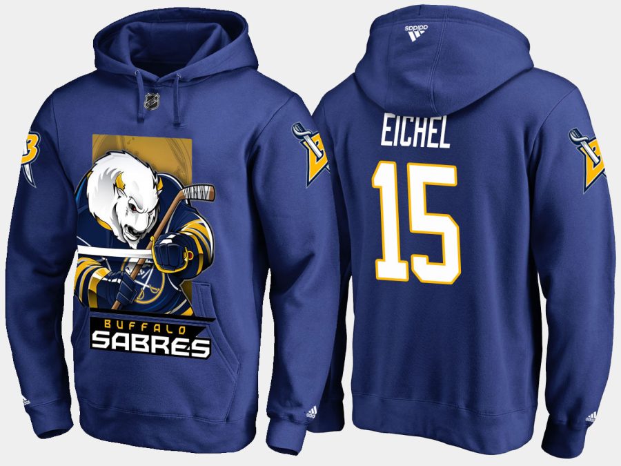 sabres jack eichel cartoon team color blue hoodie