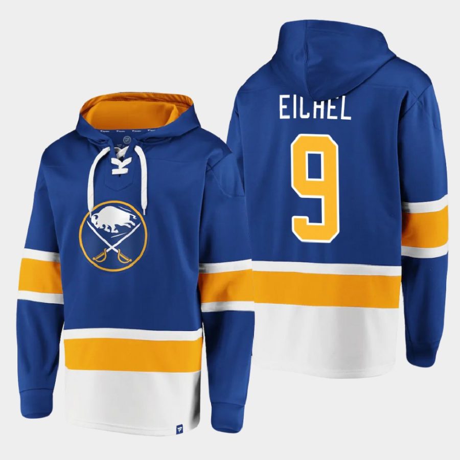 sabres jack eichel royal dasher player lace up hoodie