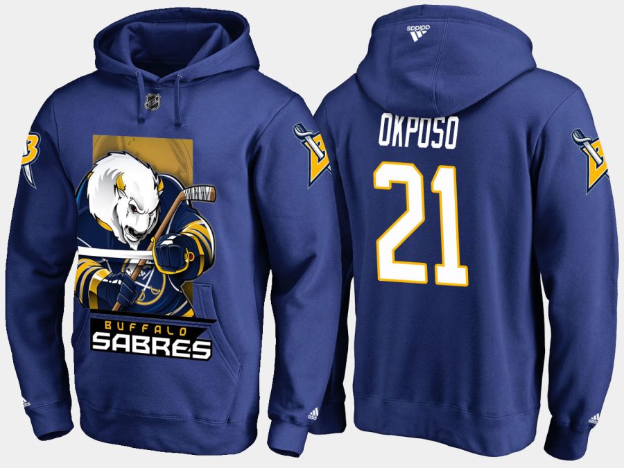 sabres kyle okposo cartoon team color blue hoodie