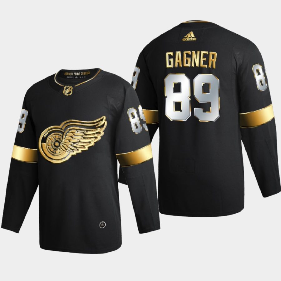 sam gagner red wings black authentic golden limited edition jersey