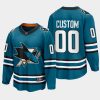 san jose sharks custom home 2022 23 the evolve jersey teal