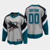 san jose sharks custom reverse retro 2021 special edition jersey gray