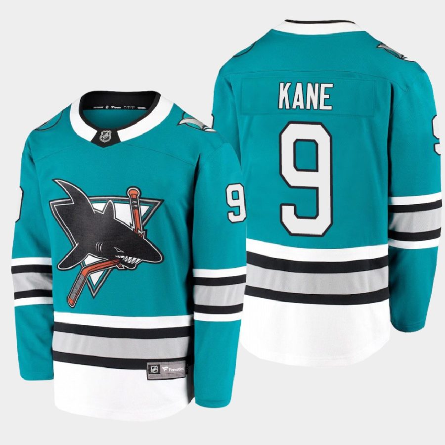 san jose sharks evander kane heritage 2020 21 30th anniversary premier jersey teal