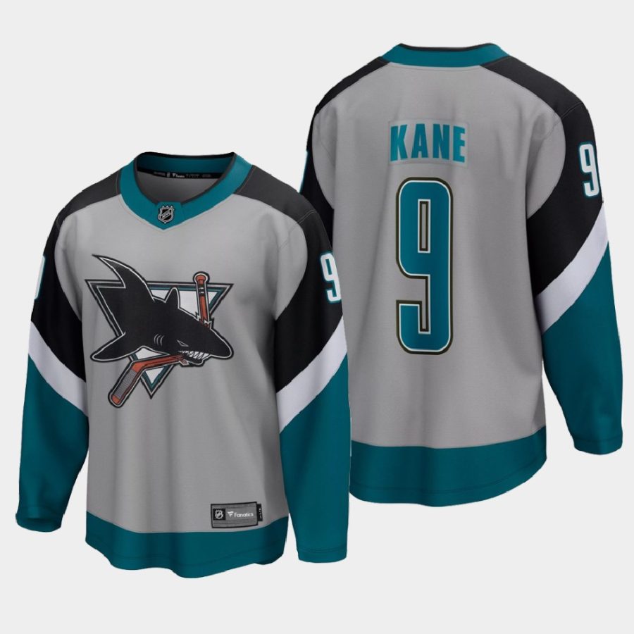 san jose sharks evander kane reverse retro 2020 21 breakaway player jersey grey