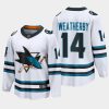 san jose sharks jasper weatherby away 2022 23 the evolve jersey white