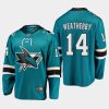 san jose sharks jasper weatherby home 2022 breakaway player jersey teal