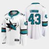 san jose sharks john leonard away 2020 21 30th anniversary jersey white