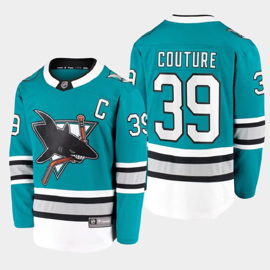 san jose sharks logan couture heritage 2020 21 30th anniversary premier jersey teal