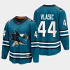 san jose sharks marc edouard vlasic home 2022 23 the evolve jersey teal